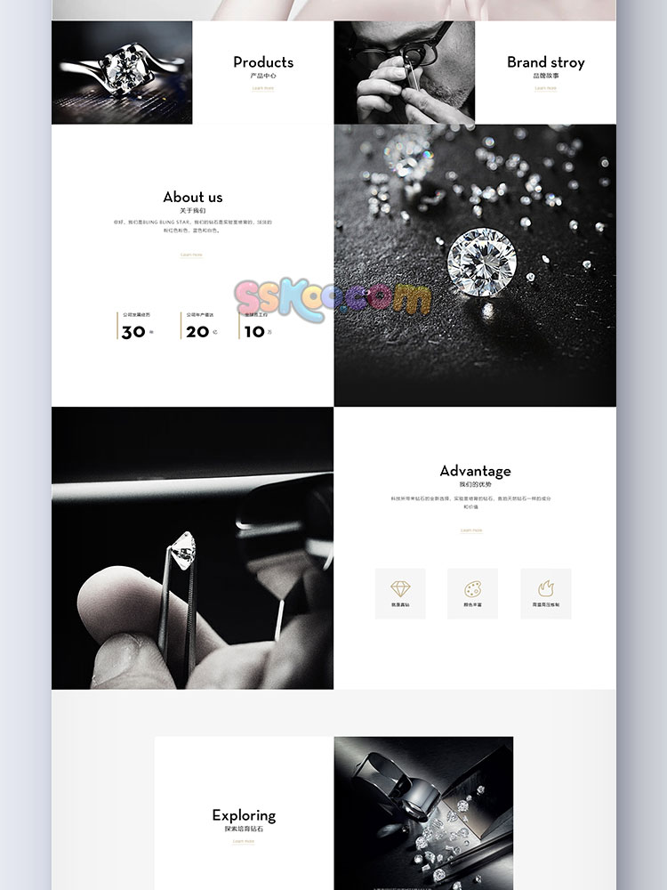 钻石珠宝奢侈品企业官网WEB网站网页UI界面设计作品素材PSD模板插图2