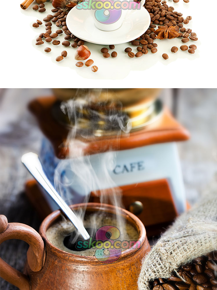 喝咖啡摩卡奶茶咖啡豆甜品特写摄影照片高清图片海报设计背景素材插图11