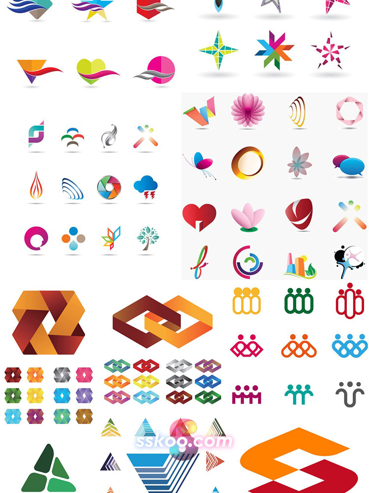 图标识标志几何图形企业商标VI品牌立体LOGO设计模板AI矢量素材插图9