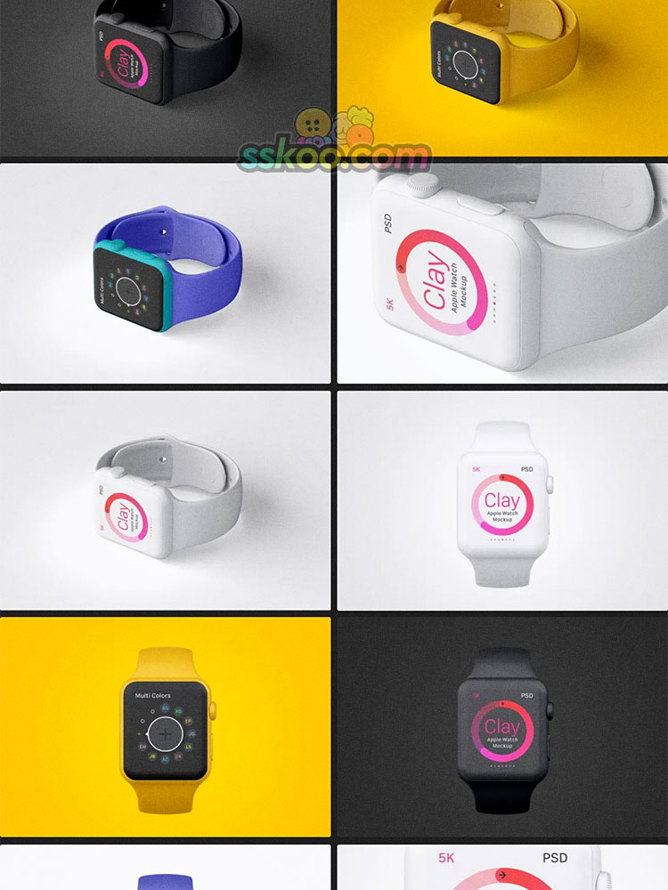 苹果apple watch智能手表UI界面作品展示贴图样机PSD设计模型素材插图12