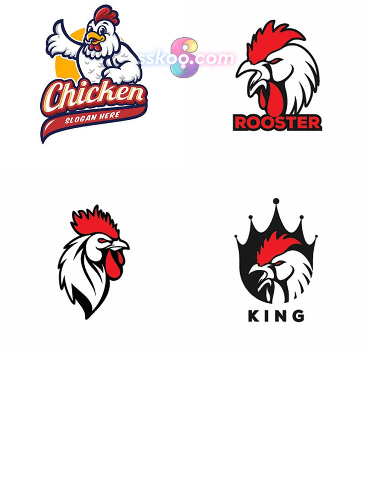 公鸡母鸡形象餐饮图案插画LOGO标志企业品牌商标AI矢量设计素材插图10
