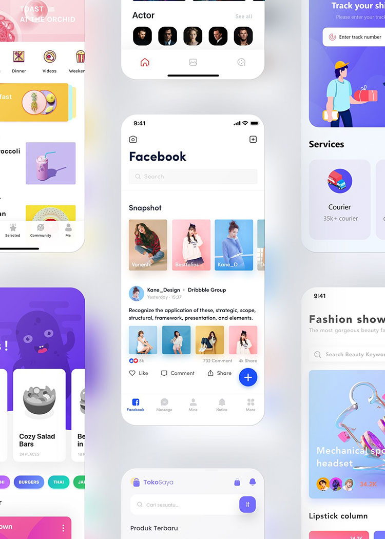 白色白模iPhone手机APP小程序UI界面作品展示贴图样机PSD设计素材插图3