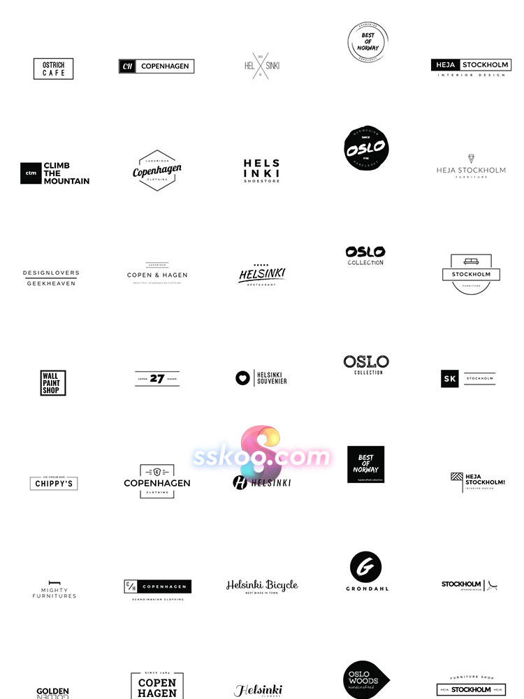 创意简约文字LOGO标志徽标徽章品牌商标VI店标AI矢量PSD设计素材插图5