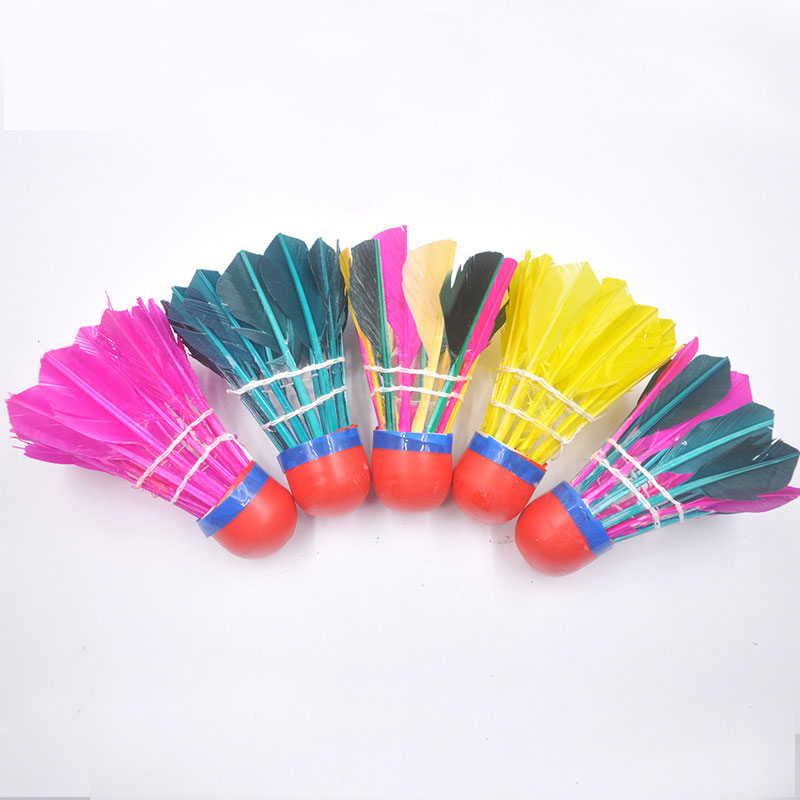 Children Color Badminton Long Menstrual Resistant Kid Badminton Yellow Peacock Green Rose Red Multicolor Optional 5 Cylinders