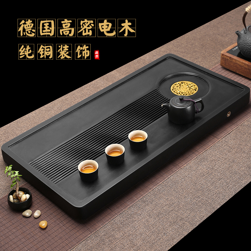 Black electric wood tea tray German home tea table tea set Brief yogel wood tea sea size Number of drainage type tea depository
