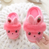 Детские зимние мультяшные тапочки для принцессы, удерживающие тепло нескользящие туфли