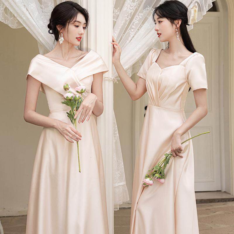 Bridesmaid Dress 2026 New Spring and Summer Style, Can Be Worn Casually, Slimming, High-End, Niche Wedding Sister Group Evening Dress for Women