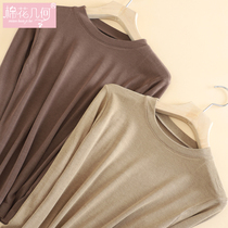 Three-gun round collar bottom-shirt woman foreign air autumn coat with thin section warm underwear loose Spring and autumn students Long sleeves 100 lap