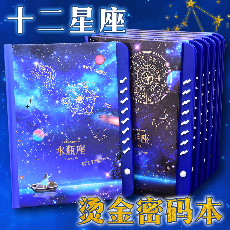 twelve Constellation Cryptography Girls children with lock days Ben ancient wind minimalist and art Elementary Girls' Multi-function