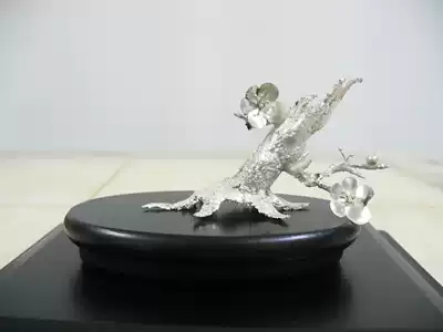 Residual plum Japanese sterling silver plum tree ornaments
