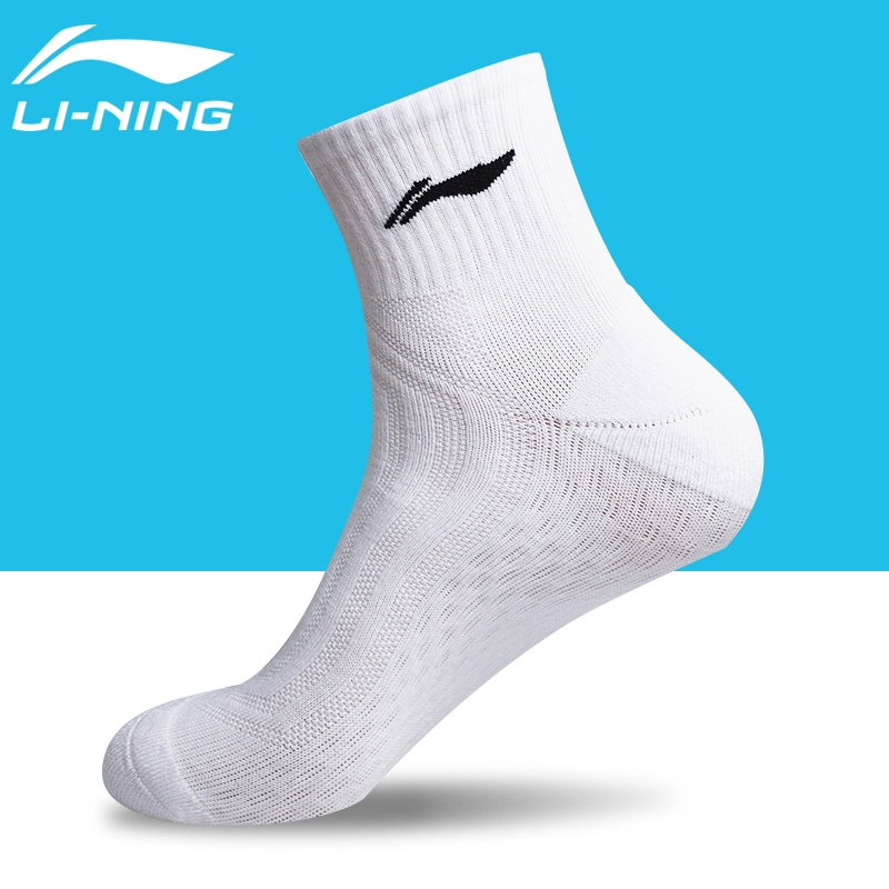 Trung Quốc Li Ning vớ nam ngắn tất ngắn cotton thoáng khí chạy thể dục thể thao bóng rổ vớ - Vớ thể thao