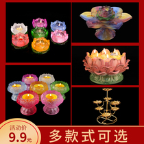 Colorful Rouge Oil Lighting Lamps House Lotus Crisp oil lamps for Buddha lamps with oil lamps candlestick candlestick