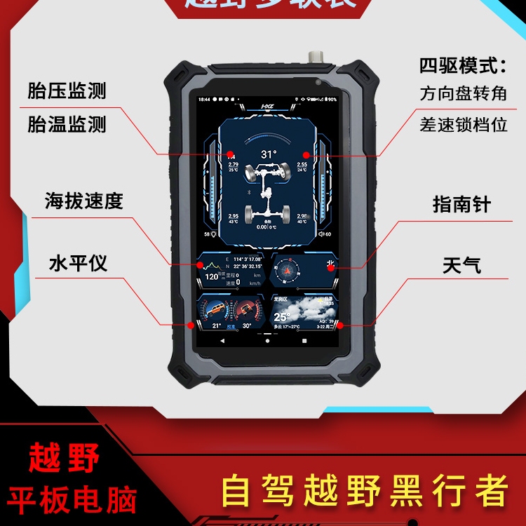 Black Walker Pad, a Rugged Off-Road Tablet with Satellite Phone, Off-Road Self-Driving Offline Navigation and Escort Device Black Walker Pad, a Rugged Off-Road Tablet with Satellite Phone, Off-Road Self-Driving Offline Navigation and Escort Device