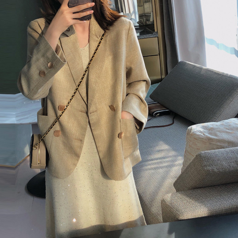 2022 Early autumn loaded with new suit jacket pendant with skirt Two sets Korean version Design Fashion Woman