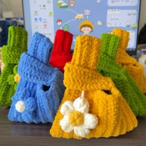 Ice strip : hook knit wool wire Japanese wrist wrist wrist pack small bag key mobile pack diy pack