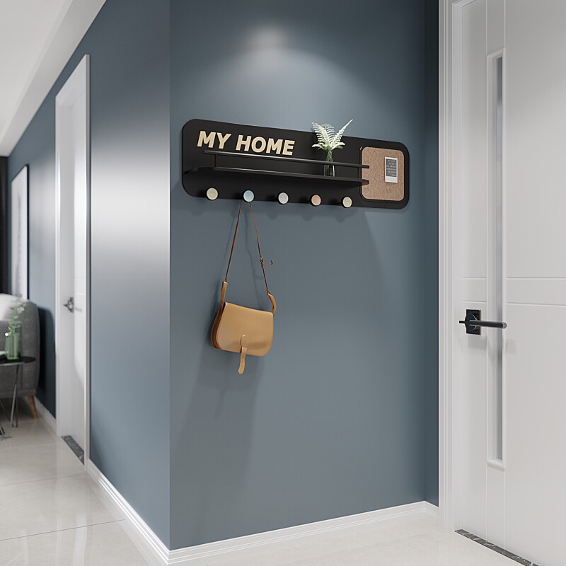 Hanging clothes hooked shelf Multi-functional entrance door Xuanguan creative personality hanging clothes hanger wall-mounted wall clothes hat hanger