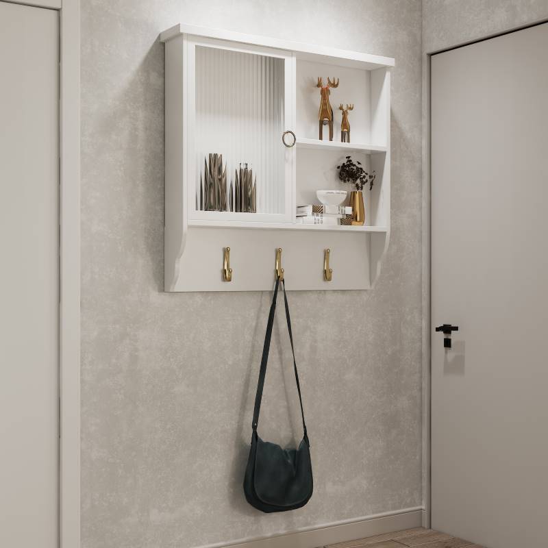 Modern minimalist meter box block box rack creative wall-mounted solid wood multi-function hook weak current box decorative painting