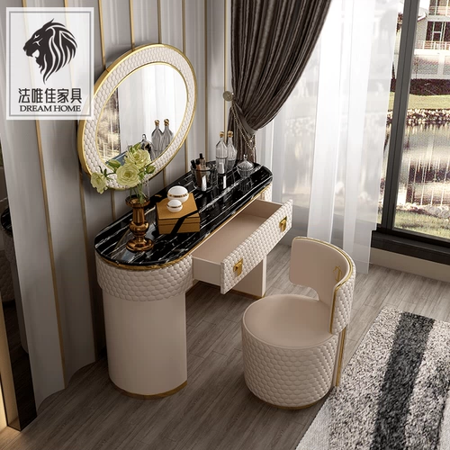 Современный круглый мраморный металлический туалетный столик, система хранения для спальни, популярно в интернете