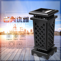 Shunnan A - 160 Classical trash bin outdoor leather bucket building block vertical leather case bronze