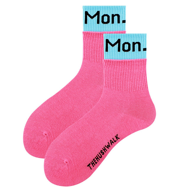 ພາກຮຽນ spring ກາງ calf socks ສໍາລັບແມ່ຍິງ ins ຄົນອັບເດດ: ຕົວອັກສອນຖະຫນົນກິລາ socks ເຂົ້າຫນົມອົມອາທິດ socks ແບບເກົາຫຼີນັກສຶກສາ socks ຝ້າຍບໍລິສຸດ
