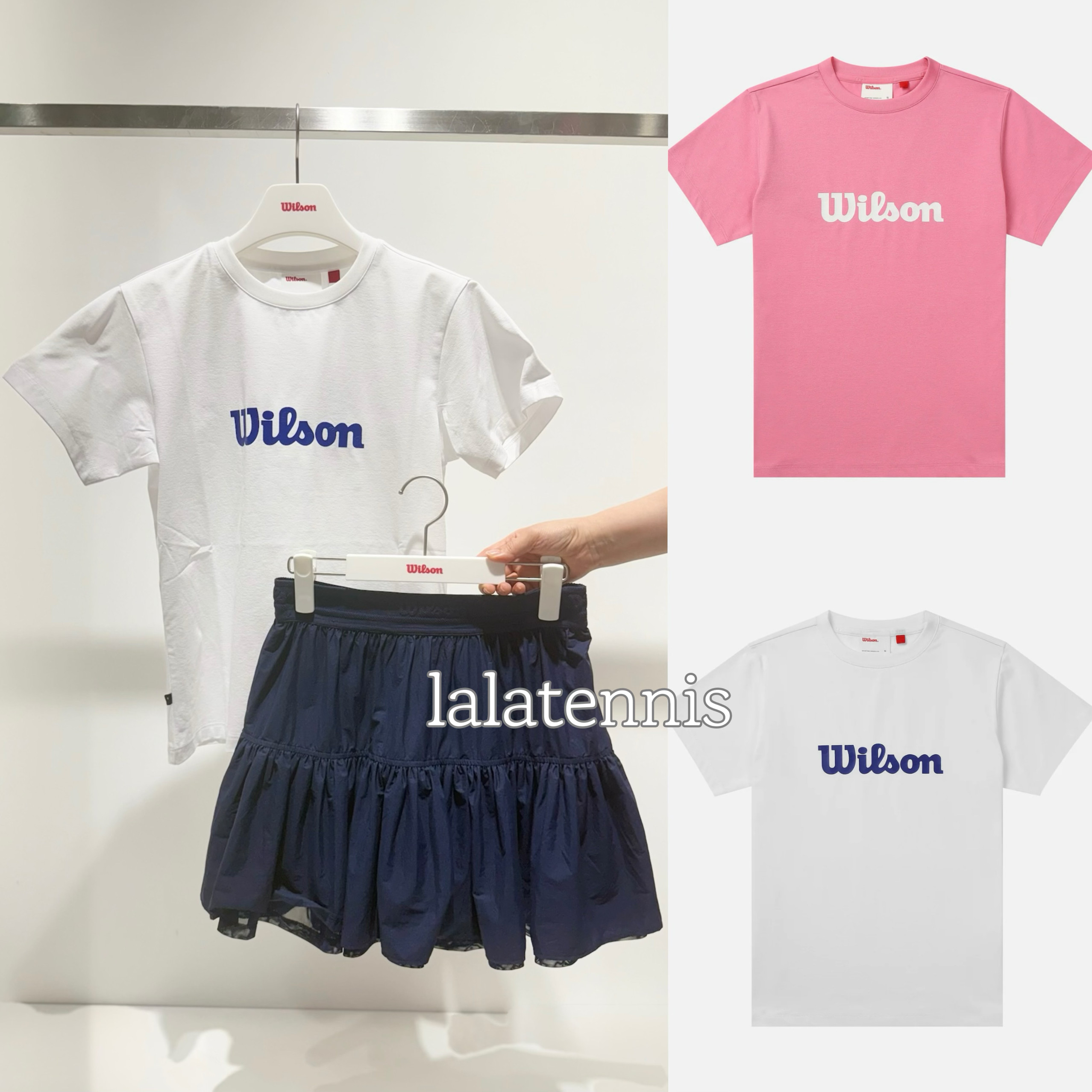 韩国直邮|Wilson网球系列女士大logo速干透气修身短袖T恤|25夏:🎾时尚运动必备,清爽夏日穿搭新宠!🌟-网球服-淘宝好物网