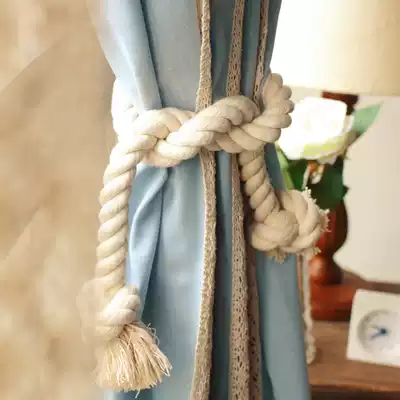 (2)Handmade American country cotton rope Curtain buckle Curtain rope strap strap Tassel strap