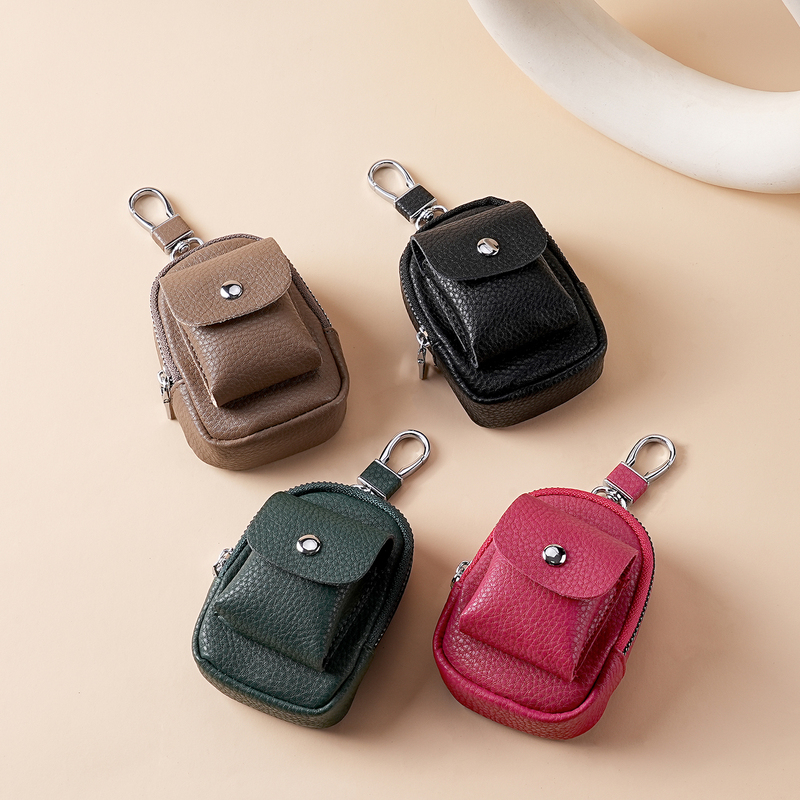 New Soft Leather Mini Waist-Hanging Sports Key Bag, Casual and Portable, Compact Earphone Storage Bag, Coin Purse for Women New Soft Leather Mini Waist-Hanging Sports Key Bag, Casual and Portable, Compact Earphone Storage Bag, Coin Purse for Women