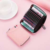 New version of anti-theft brush anti-degaussing large-capacity card bag mens multi-card solid color card holder drivers license holder zipper coin purse