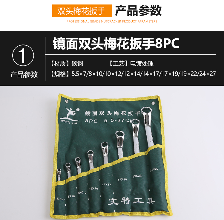 Cờ lê mận đặt 17-19 cờ lê mắt công cụ Cờ lê mận đôi đầu 22-24 Mận vặn đôi đầu - Dụng cụ cầm tay kéo cắt cáp điện