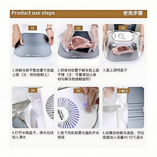 German High-Quality Defrosting Machine for Home Use, German Constant Temperature Multifunctional Fresh-Keeping Quick Kitchen Defrosting Machine with Uv Water Draining