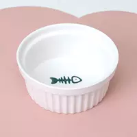 Одиночная миска с рисунком костей зеленой рыбы