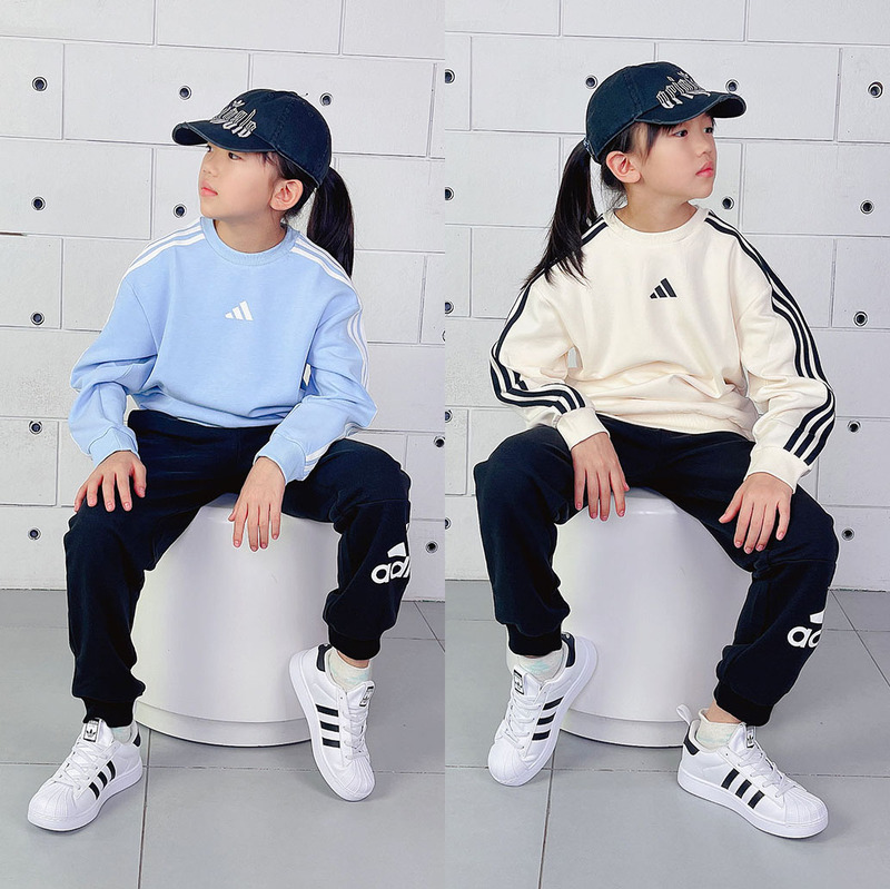 Adidas Kidsren's Clothing 26 Autumn Boys' Sweatshirt Round Neck Knitted Sports Casual Long-Sleeved T-Shirt Lf7807