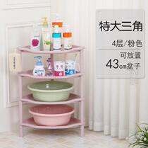 Shelf shelf kitchen simple plastic bathroom shelf with basin toilet storage triangle shoe rack