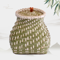 Clothing Fish Basket Bamboo Weaving Decoration Small Drug Boy Performance Back Basket Double Shoulder Type Toddler Performance Childrens Photography Props Bamboo Basket