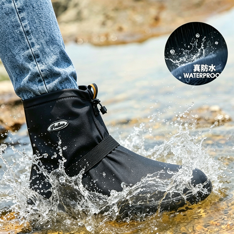 Rain Shoe Covers for Men, Outdoor Rainstorm-Proof, Lightweight, Portable, Waterproof Shoe Covers for Men and Women, Non-Slip, Wear-Resistant, Thickened Rain Shoe Covers