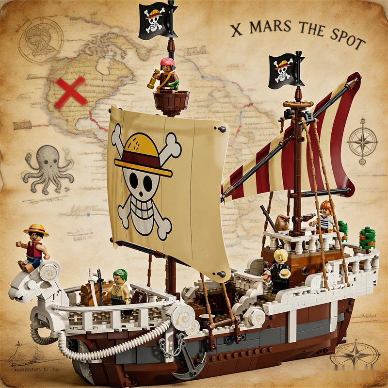 One Piece Series 75639 Going Merry Pirate Ship Boys' Educational Assembly Toy Gift Suitable for Fun
