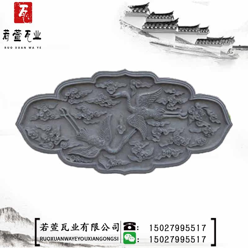 Support for customized Chinese film wall wall ancient building rhombus rich and expensive peony brick carved courtyard landscape polygonal retro brick sculptures