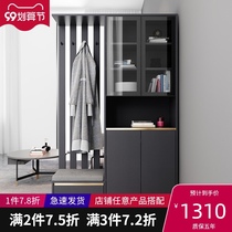Italian minimalist entrance shoe cabinet integrated wall female shoe cabinet home door large capacity hollow screen partition cabinet