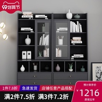 Modern Italian light luxury floor-to-ceiling bookcase with door simple multifunctional living room against the wall cabinet household small apartment