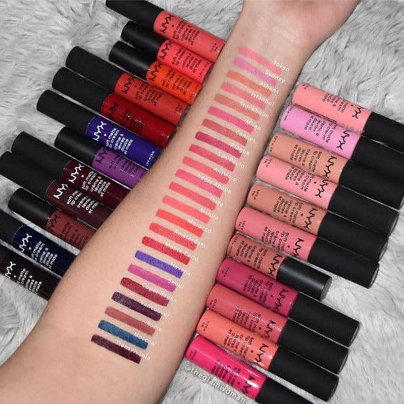NYX Soft Matte matte velvet mist surface liquid lipstick lip glazed lip cream color lasting European and American makeup