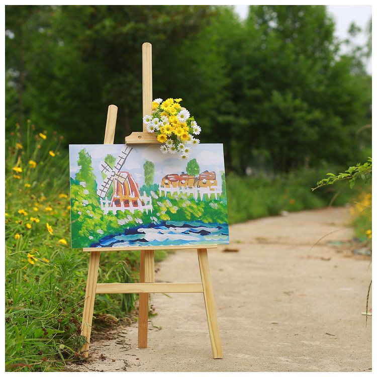 Photo Gallery Children Photography Props Baby Outside View Brigade Shooting of Painted Frame Sketchpad Original Wood Color White Exhibition Shelf