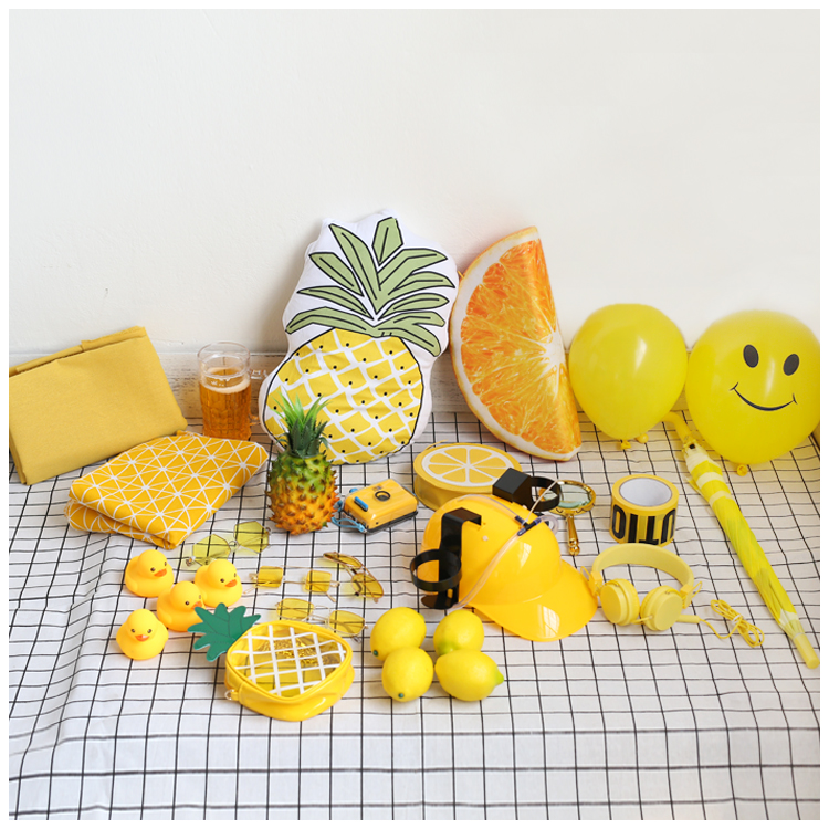 Children's Photography Yellow Theme Props Satchel Bag Creative Photo Props Ornament Korean Street Shooting Personality Versatile