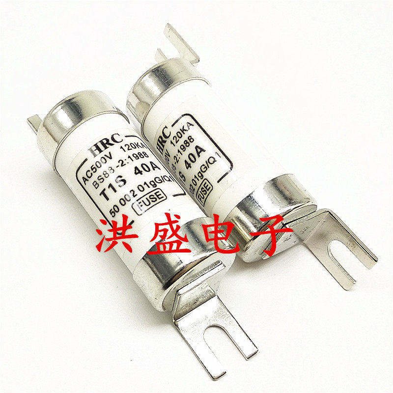 T1S bolt type ceramic fuse tube HRC TIS 40A 415V 550V 550V of RG2 common fuse