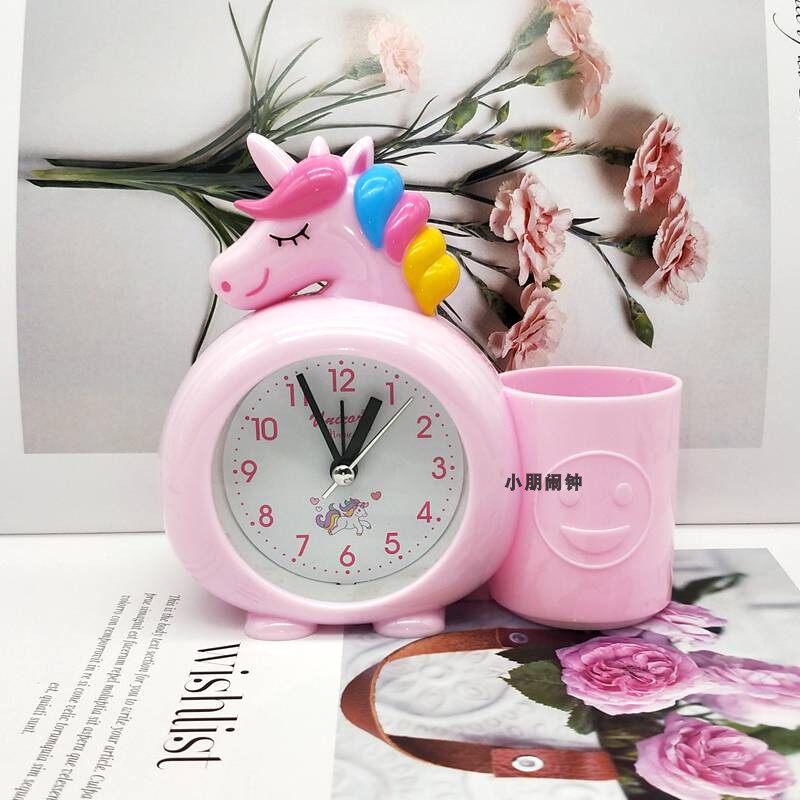 New products Children's pen holder small alarm clock students learn supplies and watches minimalist creative Cornetto functional headboard