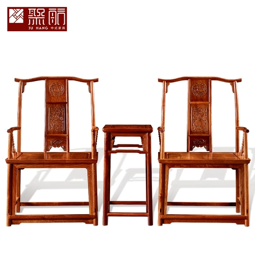 Мебель для красного дерева Ming Full Myanmar Rosewood Официальное шляпное кресло с тремя антикварными китайскими в стиле стулья
