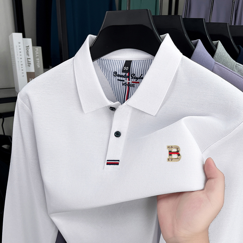 Authentic New British Burberry Style Summer Pure Cotton Short-Sleeve T-Shirt Men's Sports Sweat-Absorbent Breathable Casual Polo Shirt
