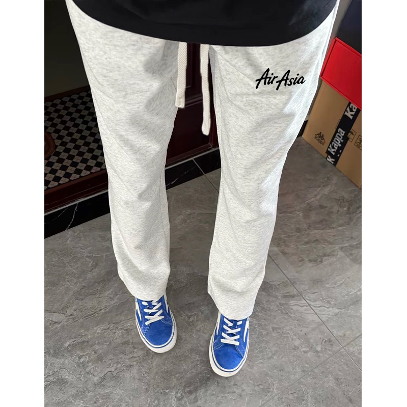 Summer Floral Gray Straight-Leg Sweatpants for Men, American High Street Style, Printed, Loose, Breathable, Casual Sports Trousers for Teenagers Summer Floral Gray Straight-Leg Sweatpants for Men, American High Street Style, Printed, Loose, Breathable, Casual Sports Trousers for Teenagers