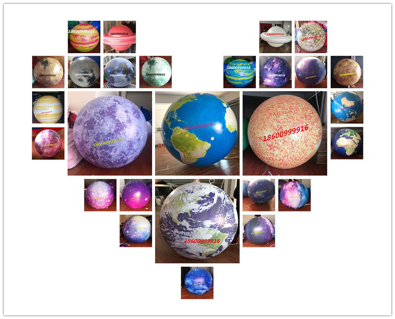 Nine Large Planet Spray Painted Light Planet Inflatable Luminous Stars Air Balloon Wedding Bar Mall Beauty Chen Decorative Air Mold