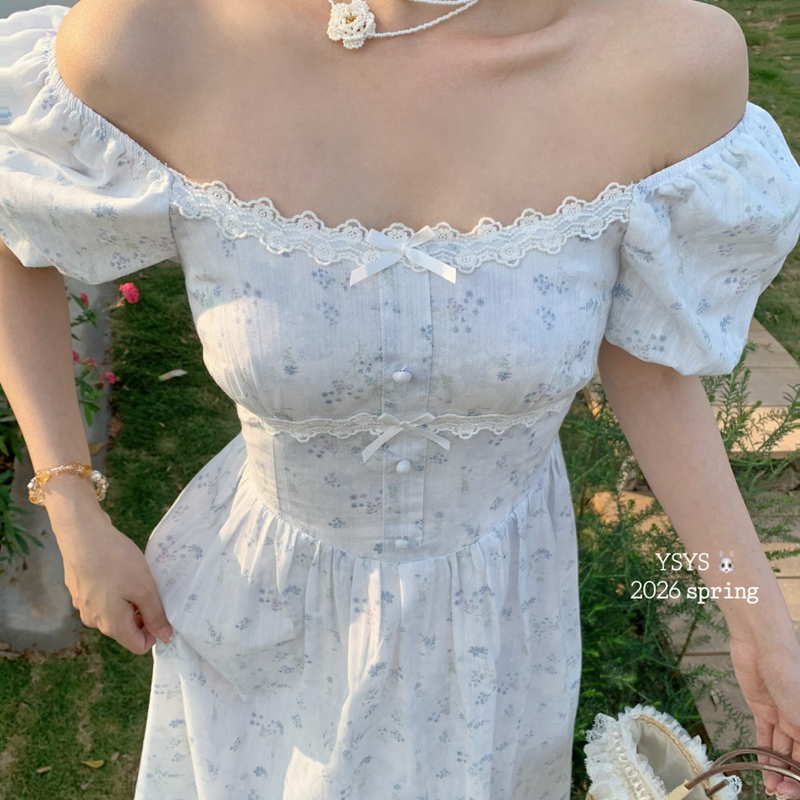 Clothing World - Stunning Floral Print ~ Must-Have Fresh Floral Dress French Romantic Lace Floral Dress 663