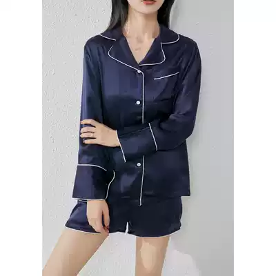 (West Bo Wang) designer original silk ladies pajamas French pajamas top dress fashionable home clothes